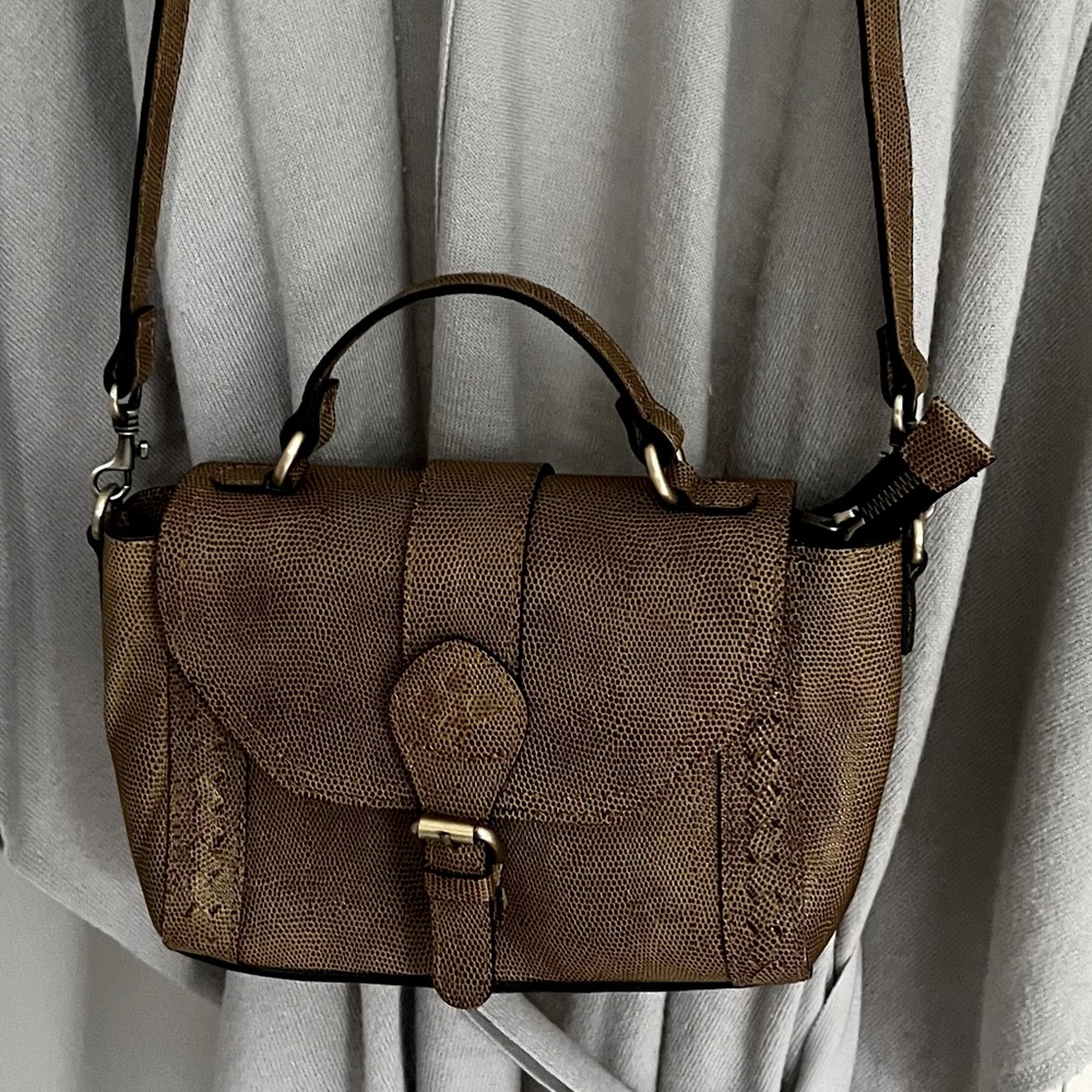 Genuine Leather cross body or clutch Neutral Color NWOT